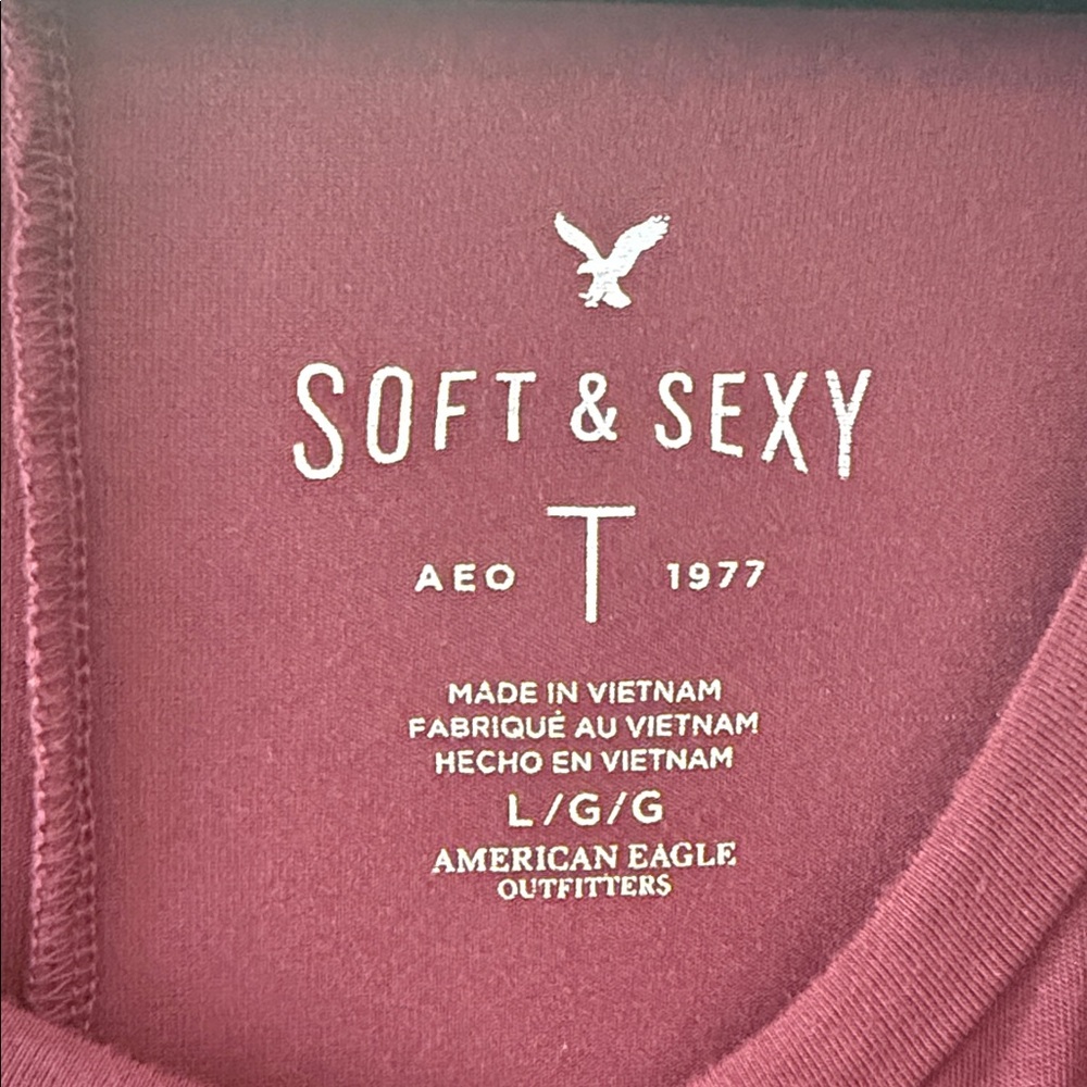 Bundle deal - 2 for $15 American Eagle Outfitters Burgundy Moon Tee - Picture 2 of 4
